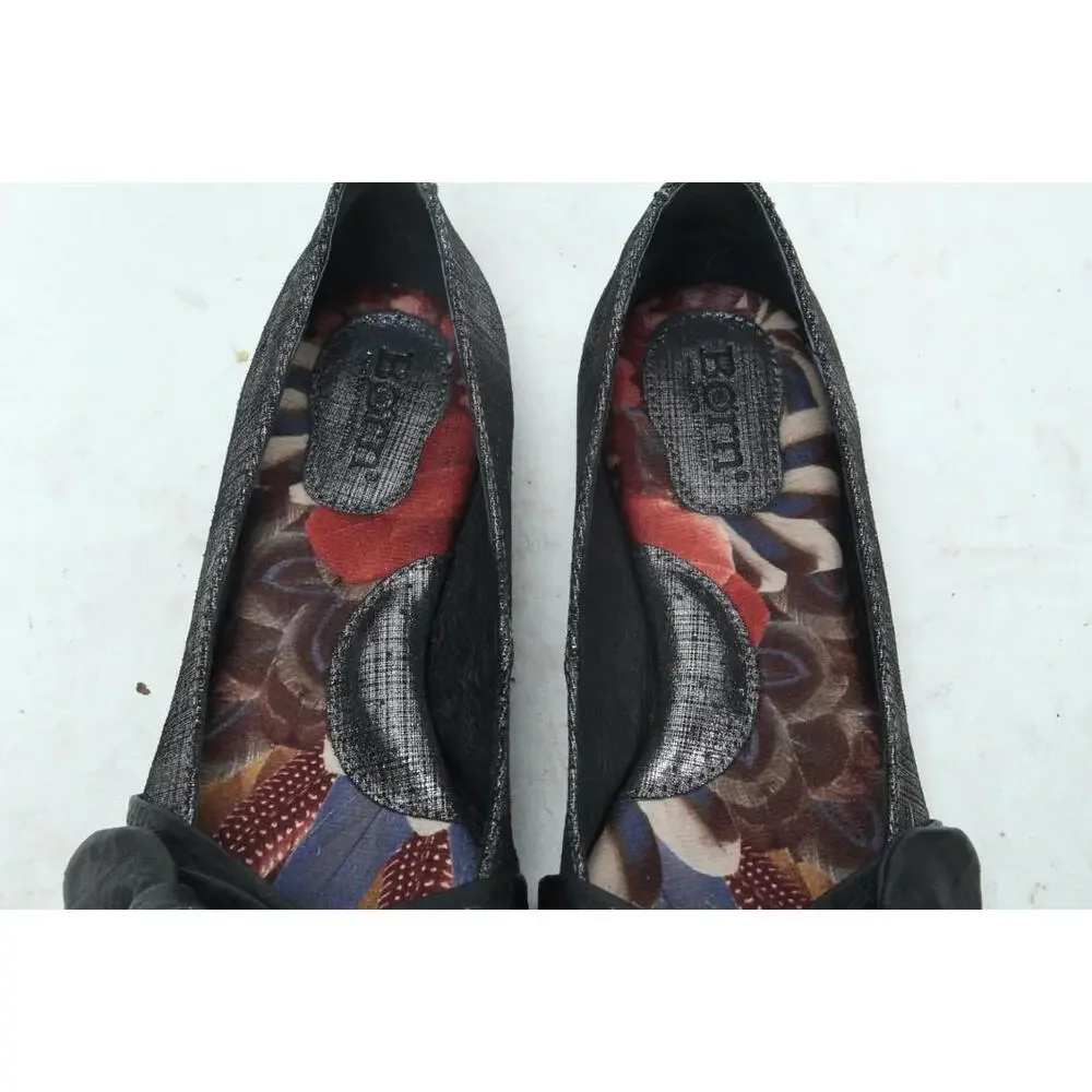 NWOB born flats shoes slip on metallic women's bow sz 7 M